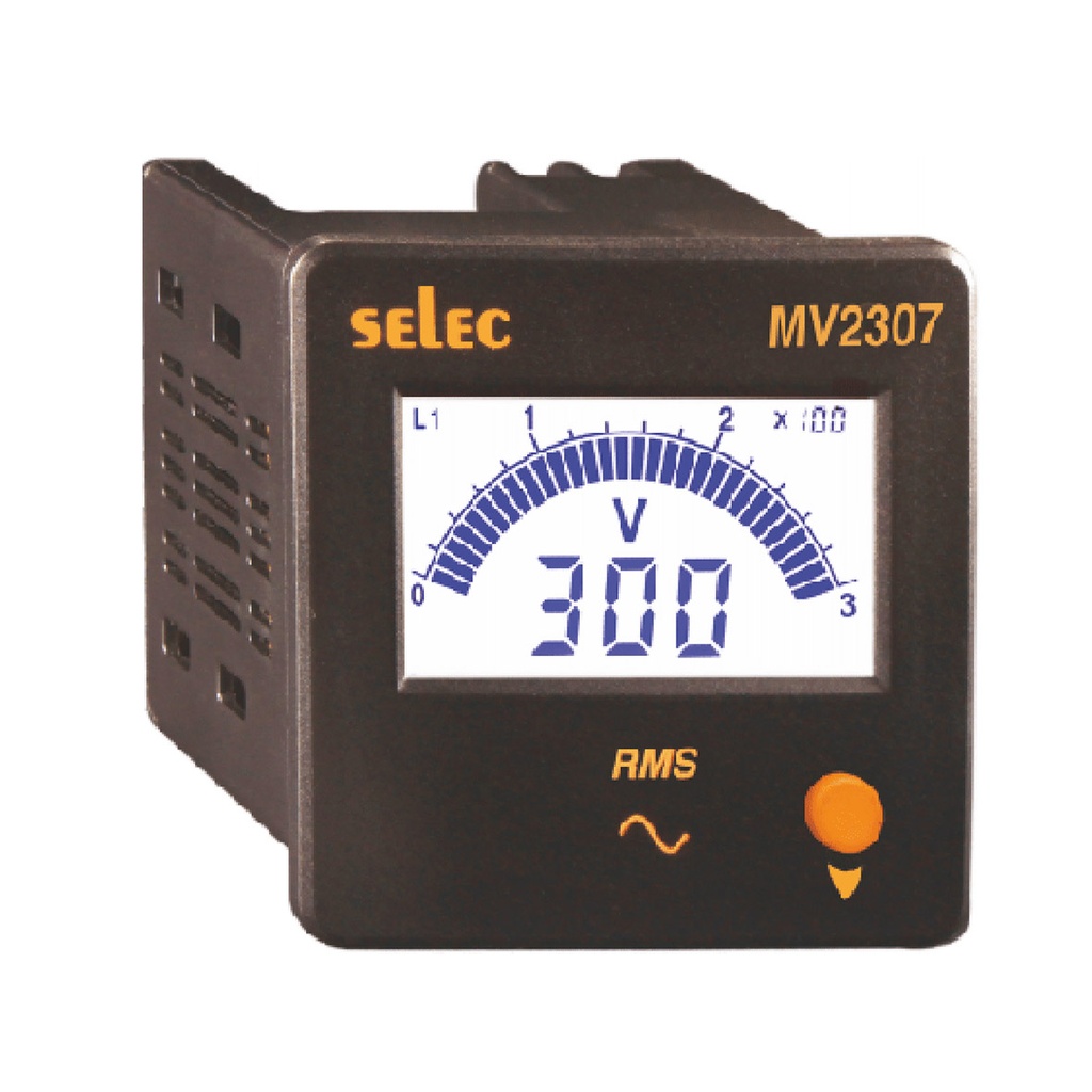 MV Backlit MV Type LCD Voltmeters with Bar Graph