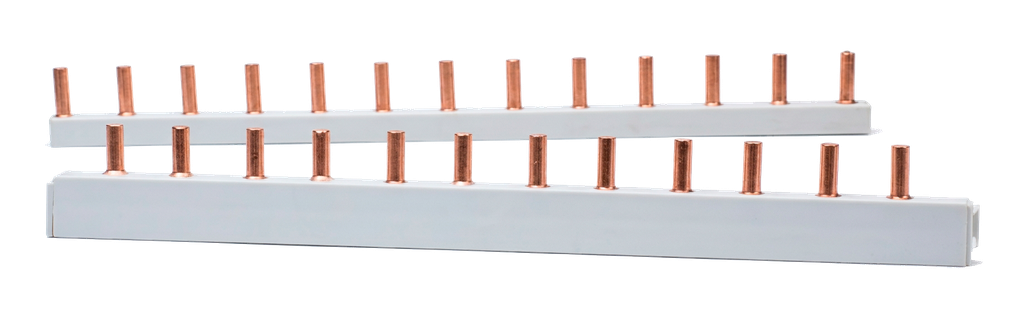 Connection combs, tooth-type. Maximum permissible current per comb 63A.